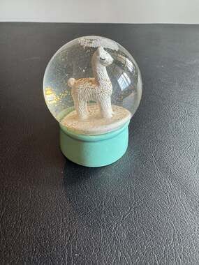 Old East Main Co. Llama Snow Globe with Gold Glitter